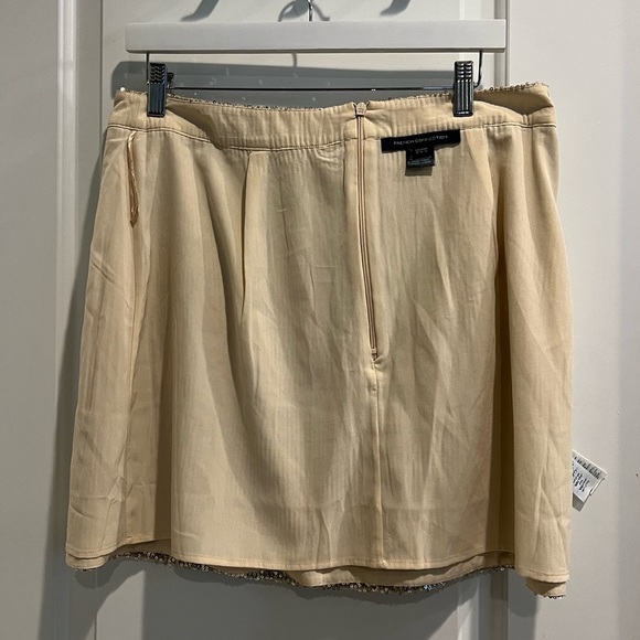 French Connection Gold Sequin Skater Mini Skirt size 12 - Picture 5 of 5